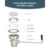 Phivan 3-1/2 Inch Commercial Sink Drain with Twist Handle Kitchen