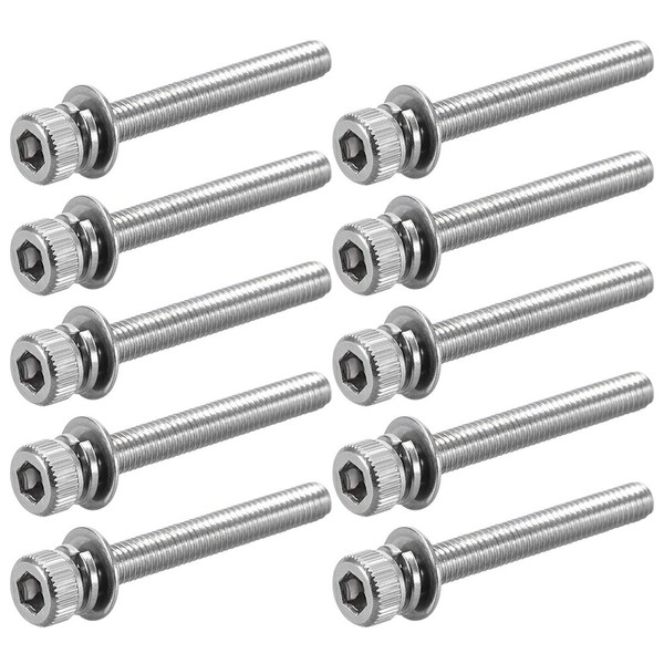 uxcell M3 x 30mm Hex Socket Bolts, Stainless Steel Bolt