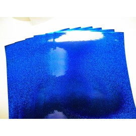 Unbranded royal blue holo glitter 8" x 12" x .003 thk vinyl sheets(10) count