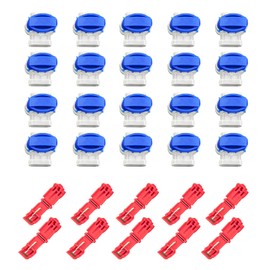 Littleboyny Pack of 20 Cable Connectors with 10 Connection Clamps, Lawn Robot Cable Connectors, Waterproof Cable Clips, Lawn Mower Automower Cable Connector