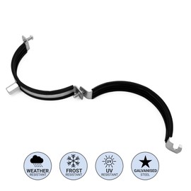 H&C VENT Galvanised Pipe Clamp Diameter 80 mm with Rubber Insert - Pipe Clamps & Hose Clamps for Ventilation Pipe, Exhaust Hose, Suction Hose - Clamps for Pipe Holder - Screw Pipe Clamp Rubberised