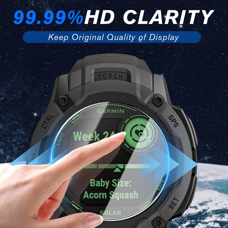 NECARSIN 6 Packs Compatible for Garmin Instinct 3 45mm Screen