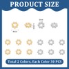 UNICRAFTALE 60Pcs 2 Colors 304 Stainless Steel Flower Spacer Beads