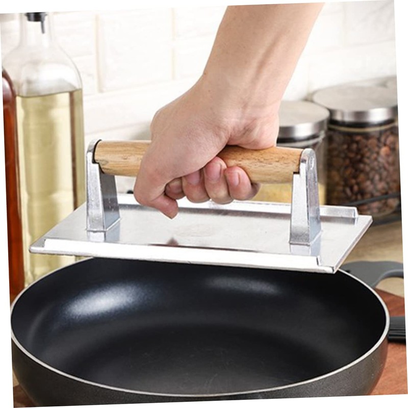 Abaodam Manual Aluminum Burger Press Tool Durable Rectangle Patty Maker