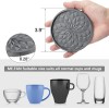 ME.FAN Silicone Coasters with Holder,[6 Pack] Drinking Coasters - Cup