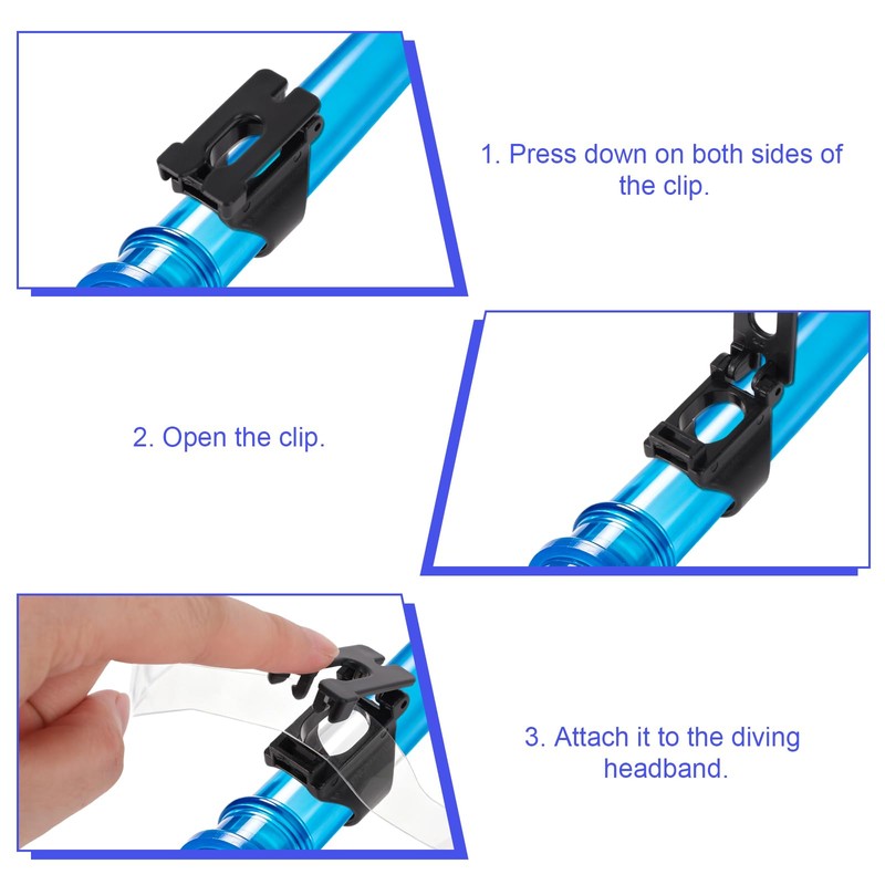 4pcs Universal 25mm/1in Scuba Diving Snorkel Clips for Mask Strap