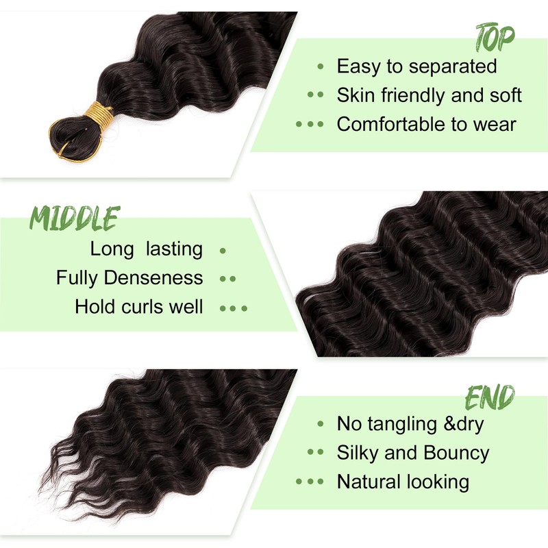 Eerya Long Curly Braiding Hair 20 Inch 2 Packs Deep