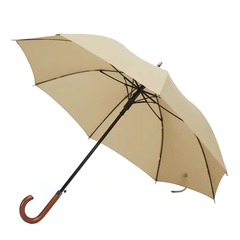 Long Umbrella Long Wooden Handle Windproof Retro Style Water Resistant