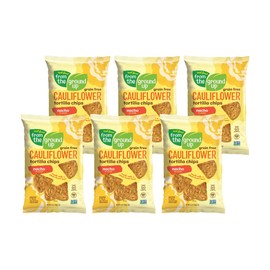 REAL FOOD FROM THE GROUND UP Cauliflower Tortilla Chips - 6Count, 4.5 Oz Bags (Nacho)