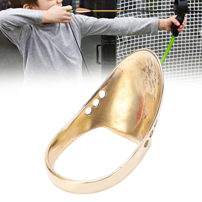 Brass Archery Thumb Ring Portable Finger Protector with Anti Lost