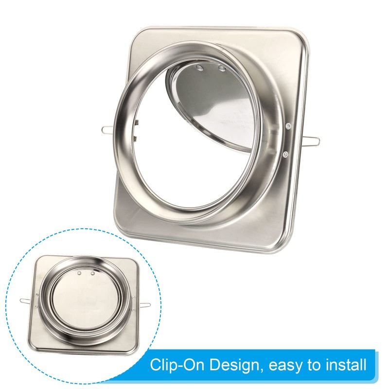 PATIKIL 7" Backdraft Damper with Ducting Hose Clamp, 1 Set