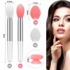 Newtay 20 Pcs Silicone Lip Brush Covers and Brushes for