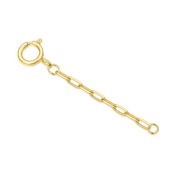 10k Real Gold Necklace Extender 1"/1.5"/2"/3"/4", Durable Strong Removable Adjustable