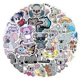 60pcs Cartoon Koala Stickers for Kids Journals,Lovely Aesthetic Vinyl Decals for Teens Laptops Water Bottle Suitcase Skateboard Phone Pad (Koala)
