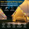 40FT Solar Camping String Lights, Rechargeable String Lights with 8