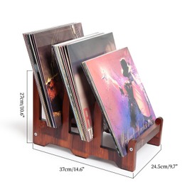GNTDLD 3-Tier Vinyl Record Storage Holder, Wooden Record Stand for 60 12" Albums, Vinyl Display Shelf and Organizer for Music Collections, Books, Magazines.