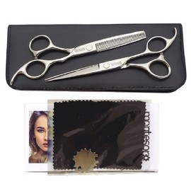 Montesoro 6-Piece Right Hand Thinning Scissors, Haircut Scissors, Hairdresser, Cut Scissors, Rustproof, Premium Material SUS440C (6 Inch Scissors, 6 Inch 10% Seng)