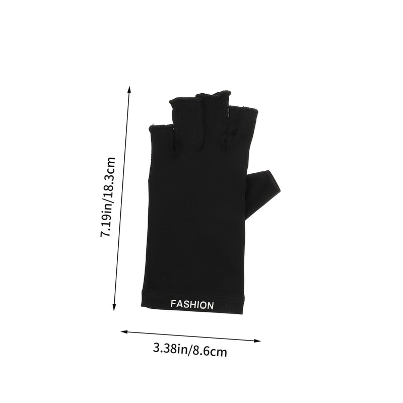 OHPHCALL 1 Pair UV-Resistant Manicure Gloves Breathable Ice Silk Fingerless