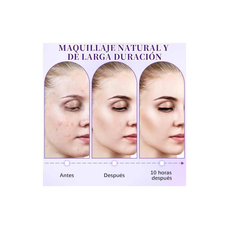 Base de Maquillaje Cremosa Matte, Alta Cobertura, Control de Grasa