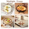 4 Wooden Hot Food Coasters with 1 Stand, Table Insulation