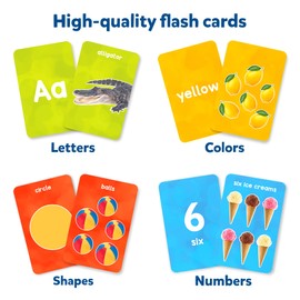 Skillmatics Thick Flash Cards for Toddlers - Letters, Numbers, Shapes & Colors, Montessori Toys, Preschool Learning Activities, Learning Aids, Gifts for Kids Ages 1, 2, 3, 4 Years