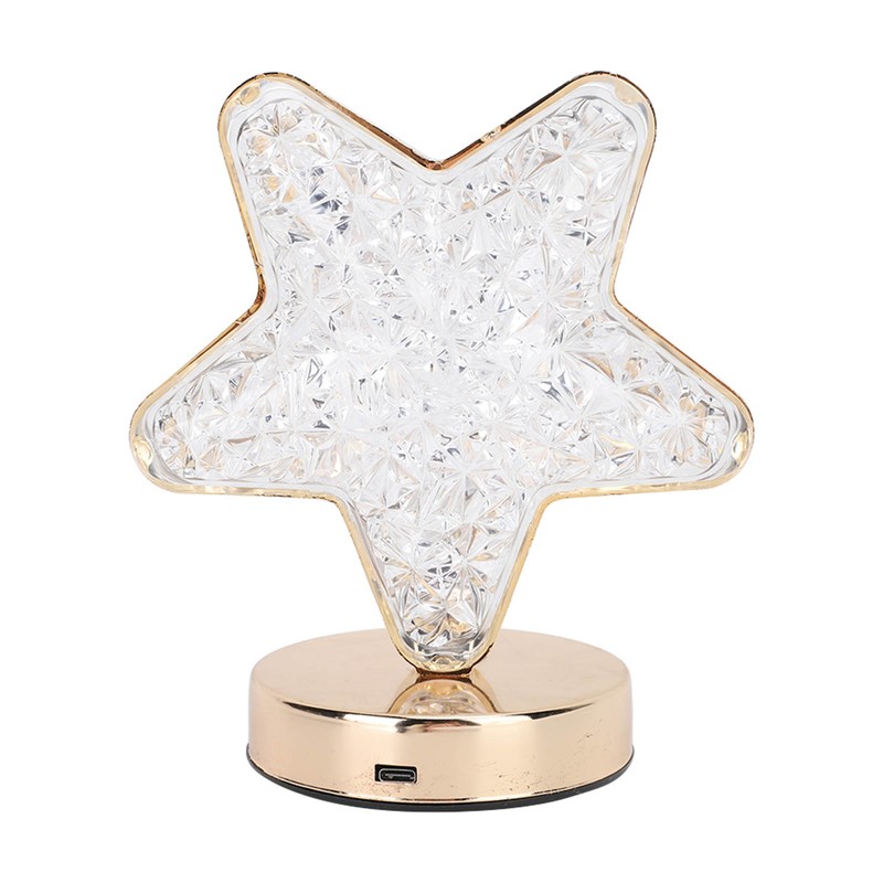 Star Bedside Table Lamp Cordless Rechargeable 3 Color Stepless Dimmable