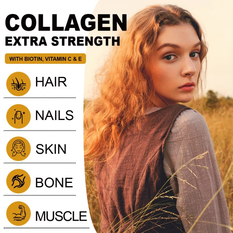 Hydrolyzed Collagen Gummies With Biotin,Vitamin C& E - For Skin