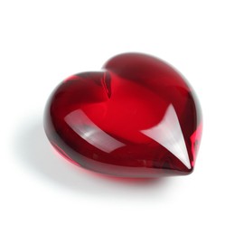 Ca D Oro Medium Red Heart Glass Paperweight Hand Blown Murano-Style Art Glass