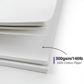 KOVIEDE 30 Pack Blank Foldable Watercolor Cards with Envelopes 5''x7'', 10 Sheets Watercolor Postcards, 140lb/300gsm Heavyweight 100% Cotton Cards for Painting, Greeting, Birthday Valentine