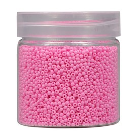 Bala&Fillic 2mm Round Size Almost Uniform Pink Color Seed Beads 10000pcs /110 Grams in Box, 12/0 Small Glass Seed Beads for Jewelry Making, Hole 0.6mm (Pink)