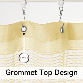 TCUSSIF Flame Retardant Hospital Curtain Room Divider with Grommet, Cubicle Curtain Divider Privacy Medical Curtain for Hospital, Clinic, Lab,School(1 Panel, 15x8FT,Beige)