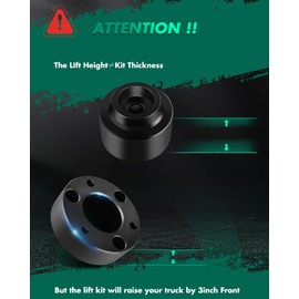 SCTIOO 3 inch Front 2 inch Rear Leveling Lift Kit for Dodge Ram 1500 2009-2010 | Lift Kit for Ram 1500 2011-2023 Lift Block Kit
