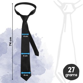 FNA FASHIONS Black Shiny Satin Neck Tie – Classic Solid Satin Necktie for Men – Formal Business Wedding Tie – Elegant Black Tie for Work, Parties, & Funerals (1, Black, One Size)