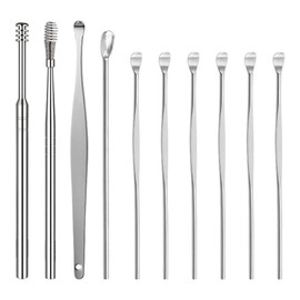 Ram® 10 Pieces Ear Wax Removal Kit Stainless Steel Professional Earwax Remover Cleaning Brush