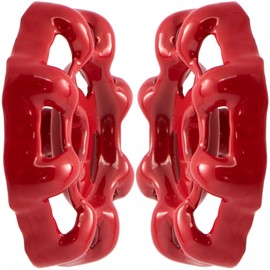 DC,CLISENCE 2PCS Metal Outdoor Faucet Handles, 6 x 6 mm Square Stem Hole Water Valve Handle, Rustproof Round Wheel Hose Bib Water Spigot Replacement Handle for Garden Home - Red