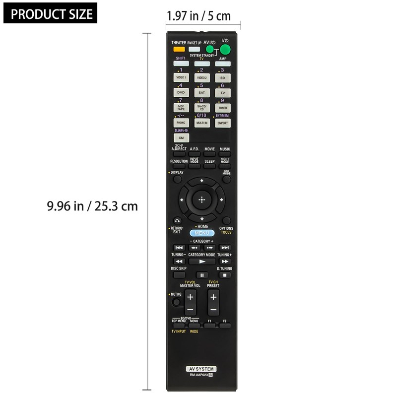 RM-AAP023 Replacement Remote Compatible with Sony AV Receiver STR-DG920 STR-KG800
