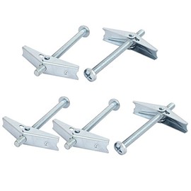 uxcell® M8 x 100mm Male Thread Spring Loaded Hollow Wall Round Head Toggle Bolt 5pcs