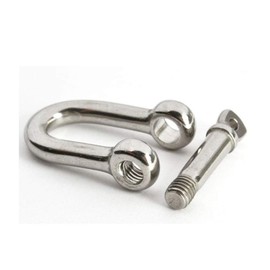 Sprießen 5 Piece Stainless Steel D U-Shaped Steel Buckle Adjustable Shackle 5 mm with Outdoor Survival Rope Bracelet Paracord, silver