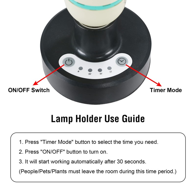 COOSPIDER UV Lamp w/Remote Control 36W UVC Light Bulb with