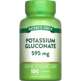 Nature's Truth Potassium Gluconate 595 mg Supplements, 100 Count (Pack of 3)