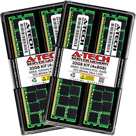 A-Tech 32GB Kit (4x8GB) Memory RAM for HP ProLiant DL380 G6 - DDR3L 1333MHz PC3-10600 ECC Registered RDIMM 2Rx4 1.35V - Server