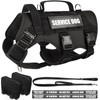 WINSEE Tactical Dog Harness with Dog Leash, Service Working MOLLE