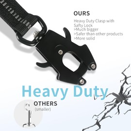 Tactical Bungee Dog Leash (4-6FT) | Heavy Duty Shock-Absorbing with Frog Clip | Dual Padded Handles for Large Dogs | Military-Grade Reflective (Black/Green)