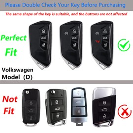 SLAKNOK for Volkswagen Key Fob Cover with Keychain,Stylish and Durable Zinc Alloy Protection Key Case Compatible with VW ID3 ID4 MK8 Golf GTI Skoda Octavia Remote Key Shell Accessories