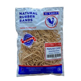 EL GALLO Ligas de Hule de Diferentes Tamaños, Bandas de Goma de Diferentes Tamaños - Ideal para Hogar, Oficina y Escuela 113 gramos - ¼ de libra. Tamaños 8, 18, 32 y 64
