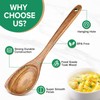 Wooden Spoons for Cooking, Long Handle Teak Wooden Corner Serving