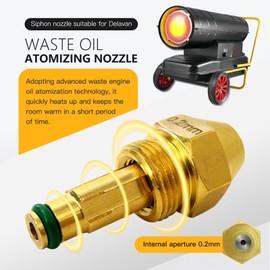 JRSHOME 0.2mm Waste Oil Burner Nozzle 30609-2 for Air Siphon Nozzle Assembly Delavision