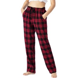 MoFiz Women's Lounge Pants with Pocket Drawstring Pajama Pjs Pant Stretch Home Sleep Bottom Pant Plaid-58,S