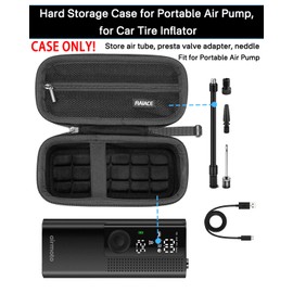 RAIACE Hard Travel Storage Case Compatible with Portable Air Pump, Carrying Bag for Car Tire Inflator, with Mesh Pocket for Cables and Accessories. (for Sale is Case only) - Black