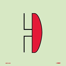 NMC National Marker Corp. IMO103R IMO, Symbol, Fire Alarm Bell, 6 Inch X 6 Inch, Glow Rigid Laminated